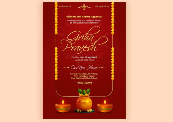 Griha Pravesh Invitation Cards